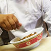 Chef preparing chinese food